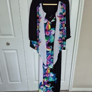 Peter Nygard Women's Black and Gray Floral Dress